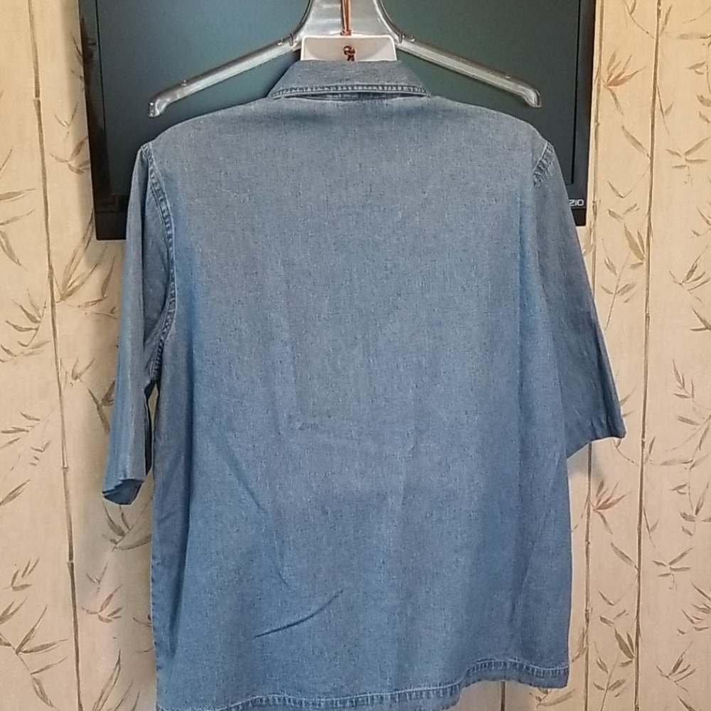 Lemon Grass Womens Large Denim Halloween Blouse - Picture 7 of 8